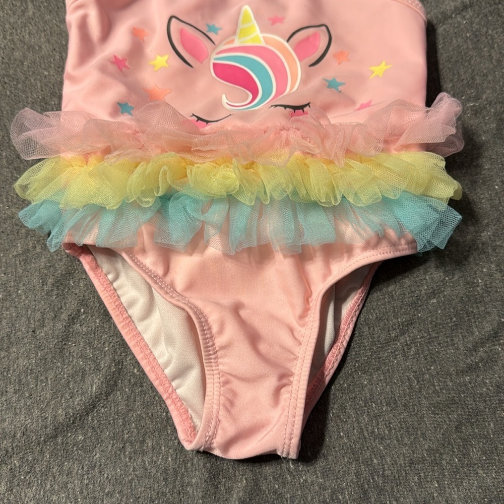 Wonder Nation Pink Unicorn Tutu Swimsuit - Picture 3 of 5